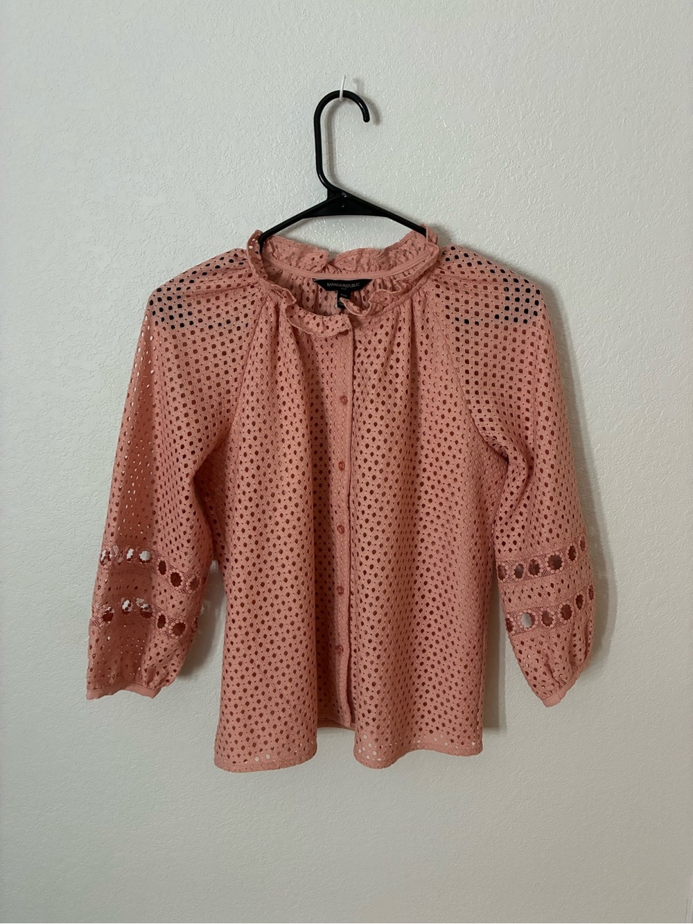 Banana Republic Eyelet Lace Blouse Size Petite XS